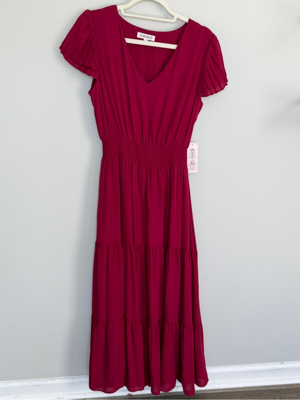 Nanette Lepore Berry V-Neck Tiered Maxi Dress